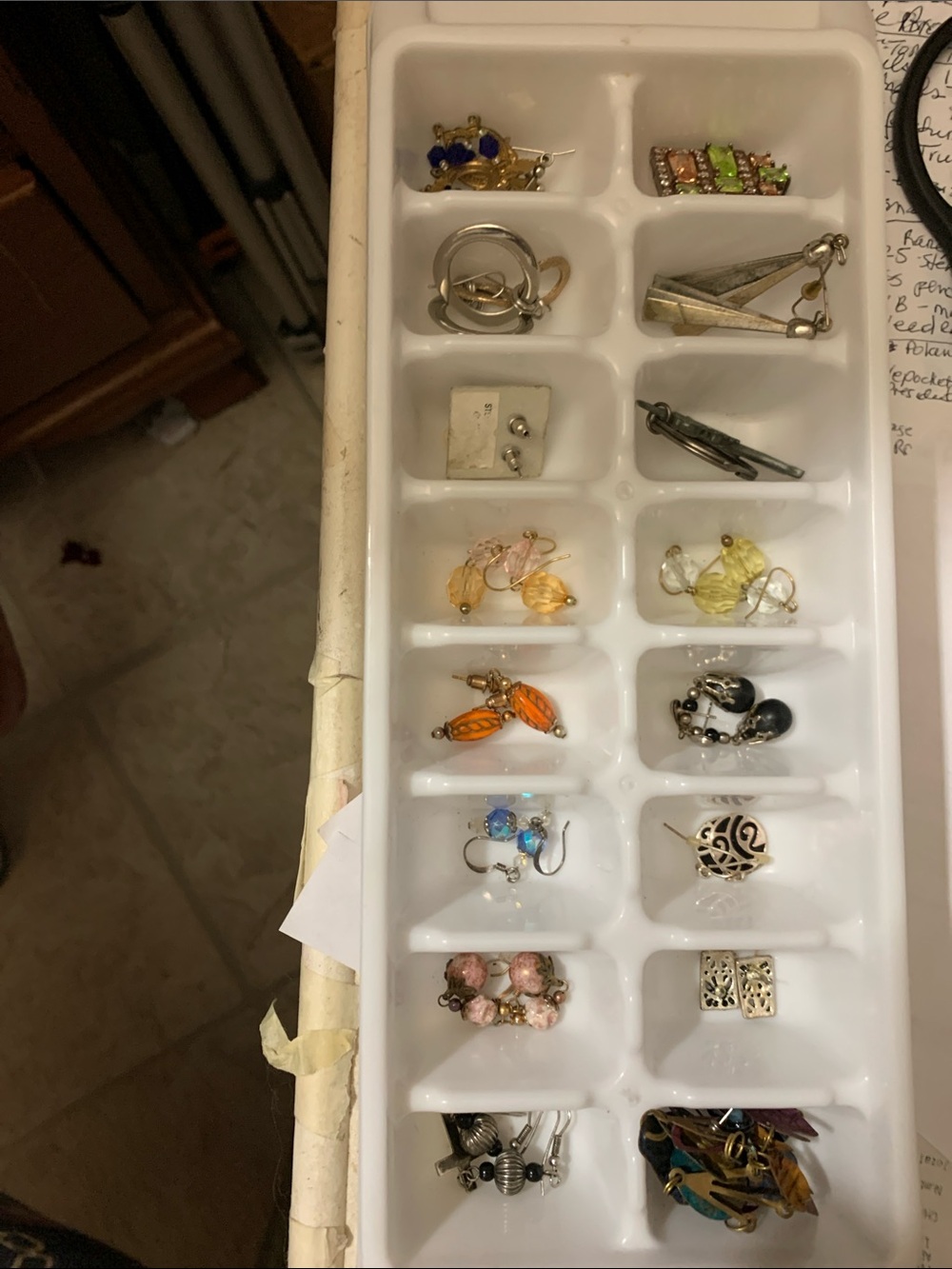 Assorted Earrings and Jewelry Lot - Mixed Colors Tray Not Included. 17-pieces